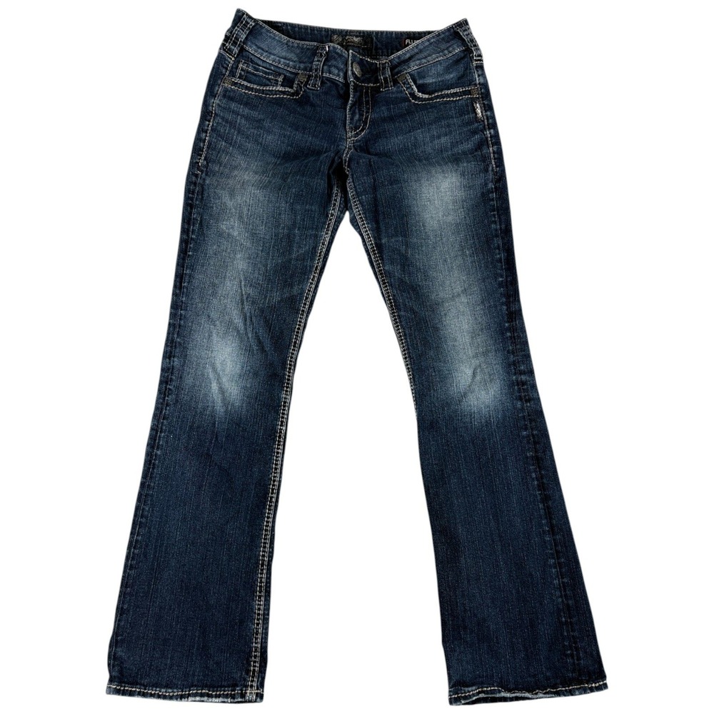 Silver Jeans Co Suki Mid Slim Bootcut Women 28x31 Blue Dark Washed Western Denim